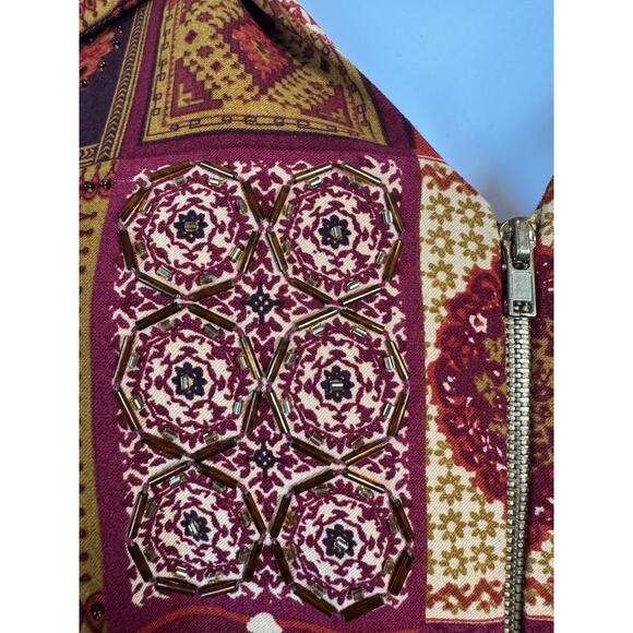 VTG Russell Kemp 90s Boho Tapestry Print Blouse 5X Art-to-Wear Eclectic Tunic - Picture 7 of 13